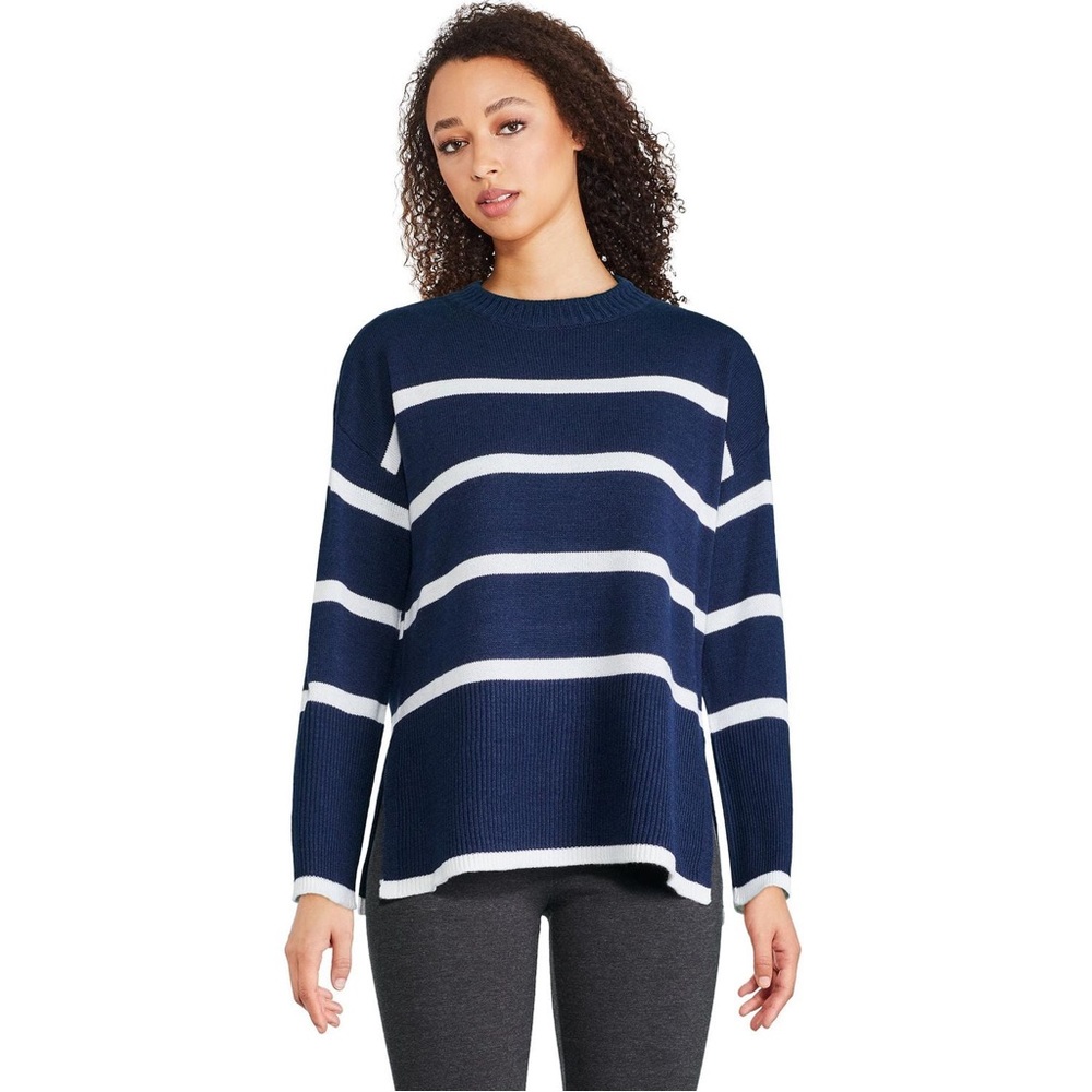 NWT George Women's Oversized Sweater Navy and White Striped XL